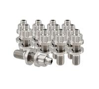 RISON-Titanium Lot de 12 Ensembles de Boulons de Goujon de Collecteur d'échappement en Titane GR5, Kit de Goujons avec Contre-Écrou de Bride Collecteurs d'échappement, Pièces de Voiture Automobiles
