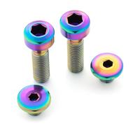 RISON-Titanium Lot de 4 Vis de Levier de Frein de Vélo en Titane M5, Boulons de Couvercle de Cylindre D'huile Intégrale, Vis de Frein Hydraulique pour Shimano XT, Vis pour Vélo de Route, VTT