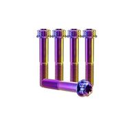 RISON-Titanium Lot de 5 Boulons en Titane M10x1.25x50mm, Vis à Bride Torx, Vis à Tête Cylindrique Filetées Dual Drive, Boulons Fixations en Alliage de Titane GR5 pour Moto, Vélo, Voiture