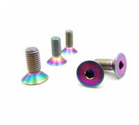 RISON-Titanium Lot de 5 Boulons en Titane M5x0.8x10mm, Vis à Tête Fraisée avec Six Pans Creux, Vis à Tête Plate Allen, Vis en Titane Hexagonale pour Moto Vélo VTT