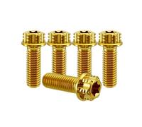 RISON-Titanium Lot de 5 Boulons en Titane M6x1.0x15mm, Vis à Bride Torx, Vis à Tête Cylindrique Filetées Dual Drive, Boulons Fixations en Alliage de Titane GR5 pour Moto, Vélo, Voiture