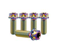 RISON-Titanium Lot de 5 Boulons en Titane M6x1.0x20mm, Vis à Bride Torx, Vis à Tête Cylindrique Filetées Dual Drive, Boulons Fixations en Alliage de Titane GR5 pour Moto, Vélo, Voiture