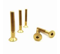 RISON-Titanium Lot de 5 Boulons en Titane M6x1.0x35mm, Vis à Tête Fraisée avec Six Pans Creux, Vis à Tête Plate Allen, Vis en Titane Hexagonale pour Moto Vélo VTT