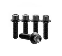 RISON-Titanium Lot de 5 Vis en Titane Fendues M8x1.25x20mm, Vis a Bride 12 Points, Vis Cylindriques Boulons pour Pneus de Voiture Accessoires Compatibles avec BBS, RM, LM, OZ Jantes 2/3 Pièces