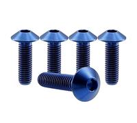 RISON-Titanium Lot de 5 Vis en Titane M6x1.0x20mm, Boulon à Tête Hexagonale Vis Porte Bidon Velo, Vis à Tête Bombée Vis De Cage de Bouteille d'eau de Bicyclette Vis à Métaux pour Moto, vélo