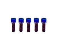 RISON-Titanium Lot de 5 Vis Hexagonales en Titane pour Vélo M5x18mm, Boulons de Tige de Vélo avec Rondelle, Vis de Potence de Vélo Vis Porte Bidon pour VTT, Vélo de Route