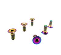 RISON-Titanium Lot de 6 boulons de volant M5 x 12 mm en titane arc-en-ciel à tête fraisée Finition titane Vis à tête plate