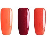 Risonniers À Ongles En Gel Bluesky, Poudre De Foyer, Reflecte Rouge A015, Poppy 80568 Du Désert, Lady A004 De Pastèque, 3 X 5 Ml, Orange, Corail (Nécessite De Guérir Uv / Lampe Led)