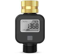 RISOON Débitmètre d'eau en Laiton avec écran LCD - Mesure précise Gallon/Litre pour Remplissage de Piscine, réservoir de Camping-Car, Tuyau d'arrosage et arroseur de pelouse