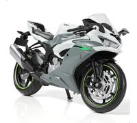 Risopen 1:12 Modèle de Moto Jouet Compatible pour Ninja zx-6r Moustal Métallique avec Plastique sans Assemblage Requis Mini Cadeau de Moto Fini pour Adulte （Gris）