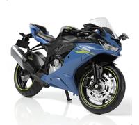 Risopen 1:12 Modèle de moto jouet pour kawasaki ninja zx-6r moustal métallique avec plastique sans assemblage requis mini cadeau de moto fini pour adulte （bleu）