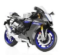 Risopen 1:12 Moto Alliage Collection Compatible Yamaha YZF-R1M 1000R Argent | Réservoir carburant en métal moulé sous pression convient aux figurines 5-7 pouces idéal pour exposition et collection