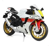 Risopen Modèle 1:12 Compatible pour Yamaha YZF-R1 1000R en Métal Moulé sous Pression et Plastique - Mini Moto Finie sans Montage Requis - Cadeau pour Adulte (Blanc)