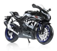 Risopen Modèle de moto 1:12 pour Suzuki GSX R1000R en métal moulé sous pression avec plastique Modèle de moto sans assemblage requis Mini cadeau de moto fini pour adulte (bleu)