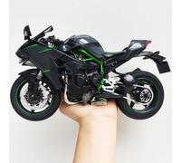 Risopen Modèle de moto 1:9 pour Kawasaki Ninja H2 en métal moulé sous pression - Pas de montage nécessaire - Mini finition - Collection classique - Cadeau pour adulte - Noir