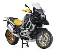 Risopen Modèle de moto à l'échelle 1:12 pour BMW R1250 GS en plastique moulé sous pression, pas de montage nécessaire, mini motorrad pour adulte, enfant et garçon (noir)
