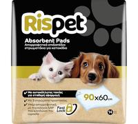 RISPET Tapis hygiéniques pour Chiens 90 x 60 cm, Haute Absorption avec Technologie contrôle des odeurs, 14 unités