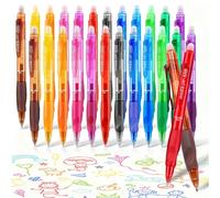 Ristpal Lot de 24 stylos à encre gel effaçables pour faire disparaître les erreurs - Stylos rétractables à pointe fine pour dessin, écriture, planificateur, fournitures scolaires de bureau