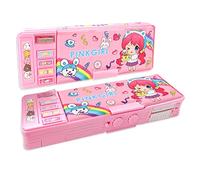 Ristpal Trousse multifonction pop-up Motif dessin animé mignon Taille-crayon Tableau blanc Meilleur cadeau d'anniversaire Rose, 1 Stück (1er Pack), Boîte à crayons