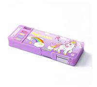 Ristpal Trousse multifonction pop-up pour garçons et filles - Motif dessin animé mignon - Avec taille-crayon - Tableau blanc - Meilleur cadeau d'anniversaire, Licorne violette., 1 Stück (1er Pack