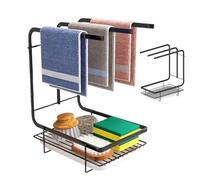 Ristyur Organisateur d'évier de Cuisine,Organiseur d'évier de Cuisine | Support à lingettes pour Porte-éponge - Organisateur d'accessoires d'évier de Salle de Bains, égouttoir à Goutte, Support Mural