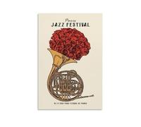 RISUANHENM Poster de festival de jazz de Paris - Poster artistique sur toile pour décoration de chambre à coucher - Sans cadre - 50 x 75 cm