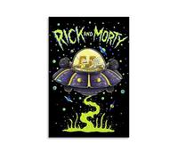 RISUANHENM Rick And Morty Poster de dessin animé « In The Space » pour décoration de chambre à coucher, décoration murale sans cadre, 30 x 45 cm