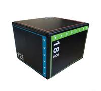 Risveglio 3 en 1 en mousse haute densité Plyo Box Jump Training et exercices de gym à domicile, absorption des chocs, stable, noir (30 x 40 x 45 cm)