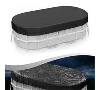 Risveglio Bâche rectangulaire 420D pour piscine hors sol ovale, imperméable et robuste, protection contre les débris d'hiver avec accessoires, 7 x 10/7 x 13/8 x 14/3 x 4,9 m, noir