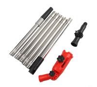 Risveglio Bâton télescopique de nettoyage de gouttière de 1,7 m avec 2 adaptateurs réglables, toit extensible pour enlever les feuilles, entretien de la maison, pour rouge, argent, noir