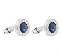Risveglio Boutons de manchette ronds Citrine pour Cristal Alliage pour | Cristaux de citrine étincelants, design rond en alliage, finition peinture de cuisson, bleu, vert, jaune, noir