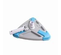 Risveglio Brosse de piscine manuelle triangulaire pour tête d'aspiration avec fixation, 35 x 30 cm, nettoyage des murs et des coins de piscine