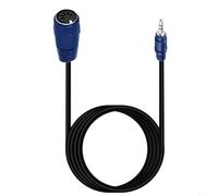 Risveglio Câble adaptateur audio DIN 5 broches vers 3,5 mm en acier plaqué cuivre 0,5 1,5 m pour synthétiseur, ordinateur portable, enregistreur bleu, noir (1,5 mètre)