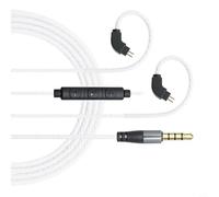 Risveglio Câble audio haute définition coudé 0,78 mm avec micro à 3 boutons, écouteurs torsadés, noir ou blanc