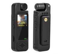 Risveglio Caméra d'action portable 1080p avec objectif rotatif à 180 degrés, pour mini caméra corporelle portable en plein air (noir)