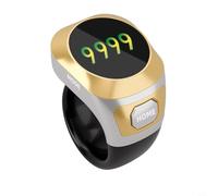 Risveglio Compteur d'anneaux intelligent rechargeable avec écran couleur, 40 mAh, anneau de prière électronique étanche Tasbih numérique pour culte, 22 mm (blanc)