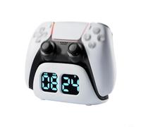 Risveglio Contrôleur de base à charge rapide avec affichage de l'heure, pour station d'accueil compacte ABS pour manette de jeu DualSense, blanc