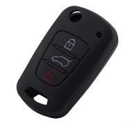 Risveglio Coque de e voiture en silicone avec 3 boutons compatible avec K2 K5 et i20 Accent pour i30 ix20 ix35 Verna pour Solaris Noir