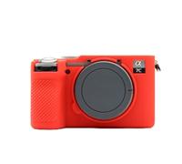 Risveglio Coque de protection en silicone pour Sony A7CII A7CR sans miroir - Coque souple absorbant les chocs et la poussière pour un design mince, Rouge, Mat