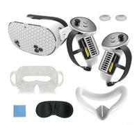 Risveglio Coque de protection intégrale 7 en 1 en silicone 3S avec coussinet de nez, joystick et couvre-poignée, blanc