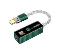 Risveglio Décodeur audio USB HiFi avec prise en charge 384 kHz DSD256, type casque 3,5 mm pour ampli pour iPhone, iPad, PC, compact (version verte)