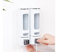 Risveglio Distributeur de savon mural avec bouton poussoir pour gel douche et shampooing salle de bain Matériau ABS Design gain de place Or rose