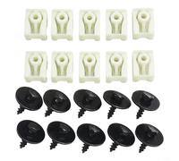 Risveglio Doublure de garde-boue avant - Kit de clips et boulons hexagonaux, 20 clips de retenue en plastique avec boulons, numéro de pièce 07147311312 07149213164, noir et blanc