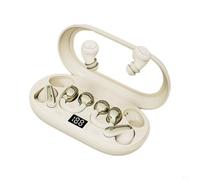 Risveglio Écouteurs intra-auriculaires sans fil 3 en 1 BT 6.0 avec clip auriculaire pour mini, son surround immersif, casque ABS léger pour le sport, le travail, beige (beige)