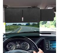 Risveglio Extension de pare-soleil de voiture, pare-soleil avant polarisé anti-reflet avec sangle réglable, utilisation à une main pour une conduite sûre, convient à la plupart des véhicules, noir, 35