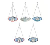 Risveglio Fontaine d'extérieur alimentée par USB avec effet d'eau en cascade, station d'alimentation de jardin en plastique et métal, installation facile à accrocher, 23,5 x 45 cm, bleu