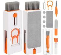 Risveglio Kit d'accessoires de nettoyage 11 en 1 pour PC avec nettoyeur de casque, brosse pour clavier, éjecteur SIM, extracteur de touches et support mobile Blanc