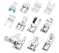 Risveglio Kit de 11 pieds presseurs en alliage de zinc | Comprend un bouton, une fermeture éclair, un ourlet, un point aveugle, une fermeture éclair invisible, un rouleau