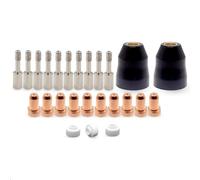 Risveglio Kit de 25 consommables de découpe plasma pour dynamique thermique | Pour lampe de poche, 40-100 A pour double buse de gaz, électrode, bouclier, tourbillon pour bague avec 60 ° design en spirale