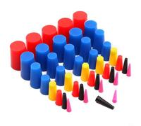 Risveglio Kit de 40 pièces coniques en caoutchouc de silicone haute température, 1/16 à 3/4 po, pour revêtement en poudre, peinture et placage résistant à la chaleur 600F